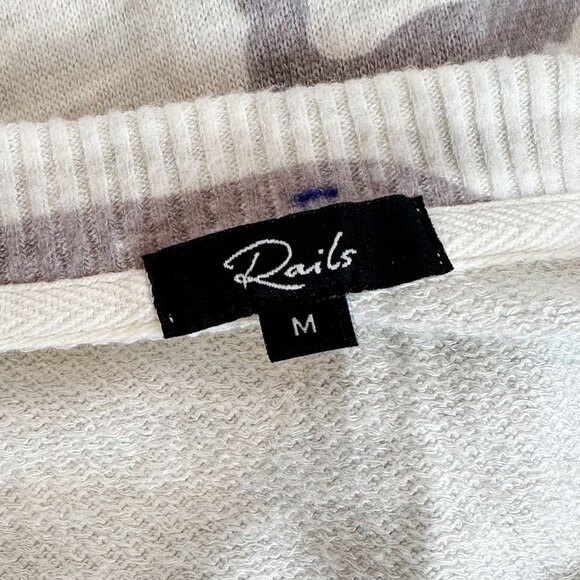 Rails Ramona Stone Camo Grey White Pullover Soft Sweatshirt Size Medium Womens - Picture 12 of 13